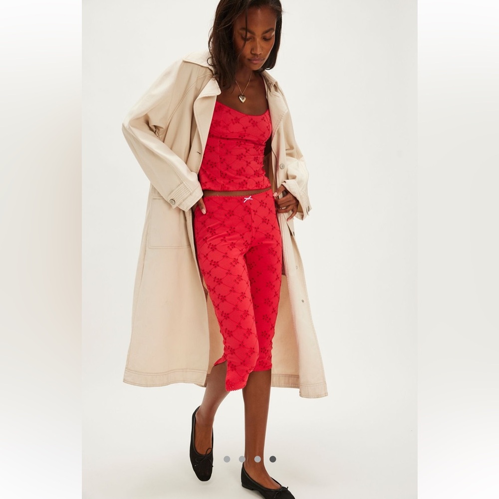 Free People intimately poppy red capris